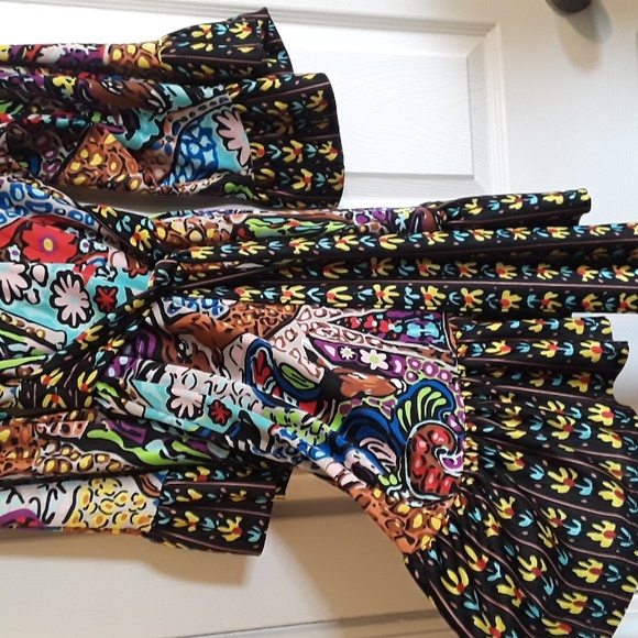 Iconic Betsey Johnson Bambi dress! VNTG V-neck, empire waist, ruffles, tie back - Picture 11 of 16